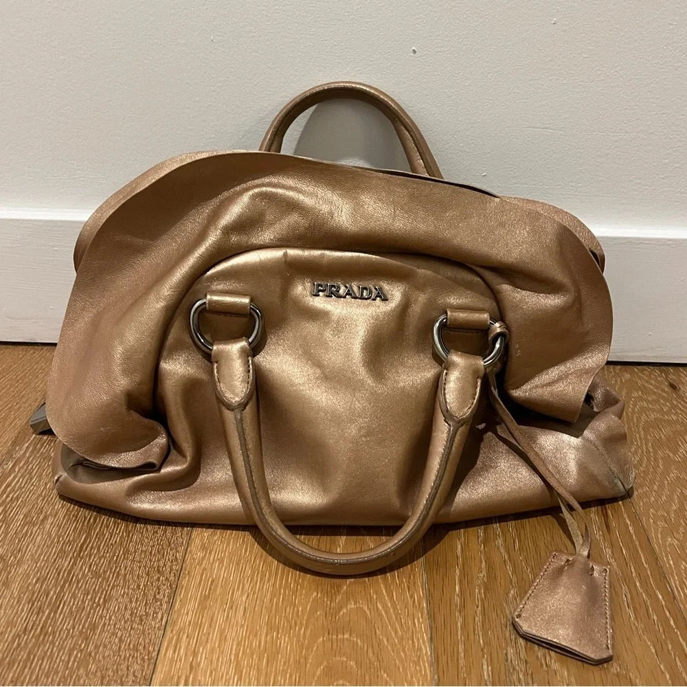 Prada Women's Tan Leather top handle bag used - Picture 6 of 12